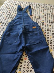 Blue Denim Knee Length Dungaree Waist Size 30inch