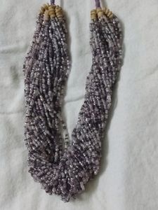 Necklace Beaded Mauve Colour