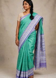 Boho Geometric Print Saree