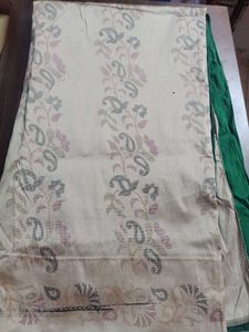 Elegant Beige Saree with Floral Border