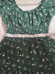 Green Floral Mini Dress