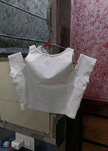 White cut out crop top