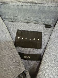 Men's Blue Textured Dress Shirt