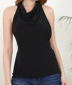 Elegant Black Halter Neck Dress