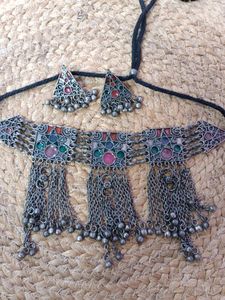 Oxidised Choker Set