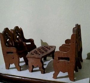 Vintage Miniature Dollhouse Furniture Set