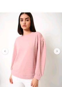 Pink Textured Long Sleeve Top XXL