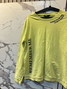 Lime Green Graphic Long Sleeve Top, Bust- 38/36