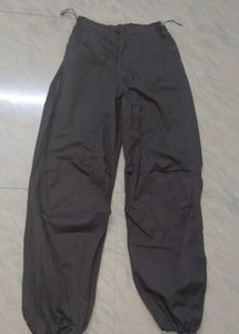adjustable grey parachute pants