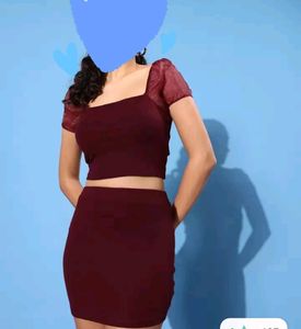 ♥️ Roadster Maroon Top &amp; Skirt