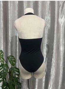 Chic Black Halter Neck Bodysuit