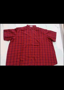 Men's Red Plaid Button-Up Shirt