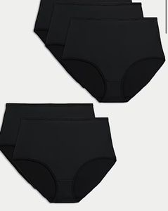 Black High-Waisted Underwear - Pack of 4