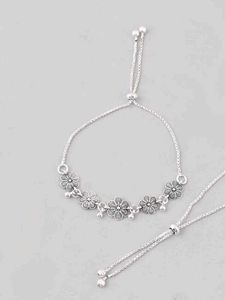 Silver Flower Anklets