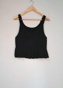 Black Peplum Tank Top