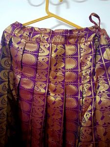 Purple &amp; Gold Silk Brocade Skirt