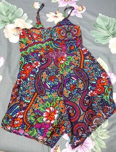 Vibrant Paisley Print Mini Dress