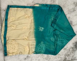 👉 3 Dupatta Combo – Teal, Cream &amp; Printed