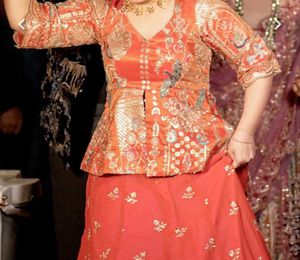 Elegant Orange Embroidered Kurta Set