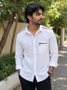 Unisex Stylish Pure Cotton White Shirt