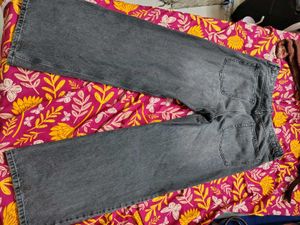 Grey Wide Leg Jeans