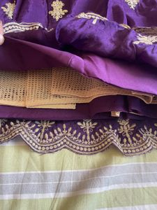 Purple Embroidered Ethnic Skirt