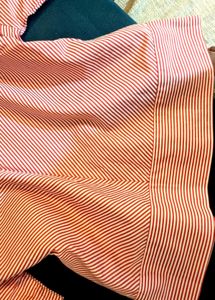 korean Striped V-Neck Top