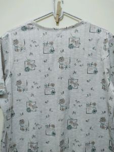 Classic Element Light Brown Khaki Floral Print Top