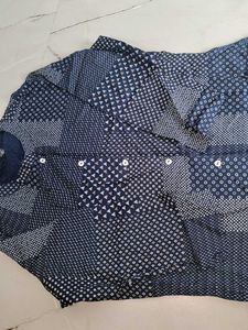 Blue Patchwork Kurta