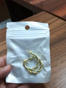 Golden Twisted Hoop Earrings