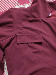 Burgundy wrap top