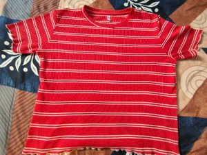 Red and White Striped T-Shirt