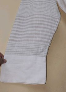 White Striped Collared Tunic Top