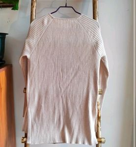 Light Cream Ribbed Sweater