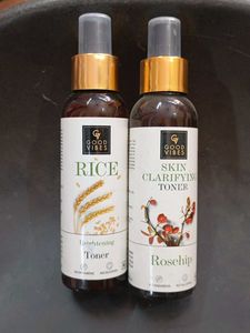 Good Vibes Rice & Rosehip Toners