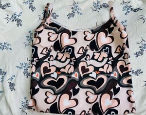 Heart Print Cami Tops