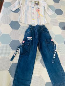 New fits to 6-8 years girl Cute Striped Shirt and