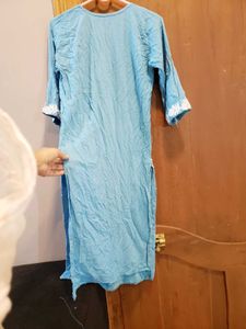 Elegant Embroidered Light Blue Kurta