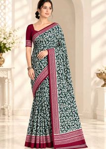 Elegant Floral Print Saree