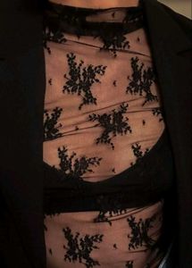 Y2k Vintage Dark Fairy Gothic Lace Sheer Top