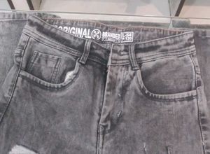 Distressed Gray Jeans