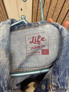 Denim Jacket with Neon Stripes