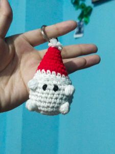 Cute Crochet Santa Keychain 🎄