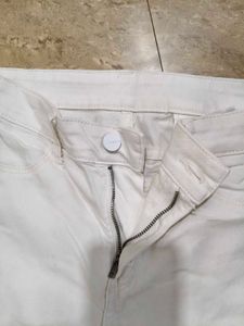 H &amp; M  White Straight Leg Pants