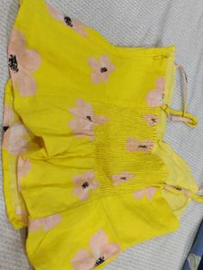 Zara Yellow Peplum Crop Top