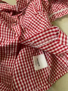 Red Gingham Tie-Front Top