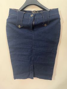 Dark Wash Denim Pencil Skirt