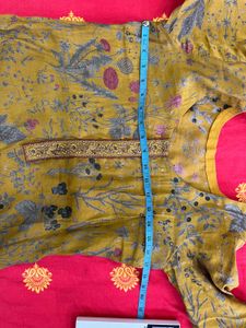 Mustard Floral Kurta Set with Dupatta