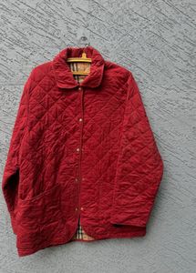Chic Red Quilted Jacket