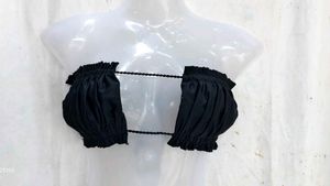 Black Ruched Bikini Top